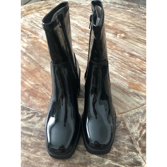 Aldo Upstep Boots Platform Patent Leather  Black NEW 6.5 US - Picture 2 of 8